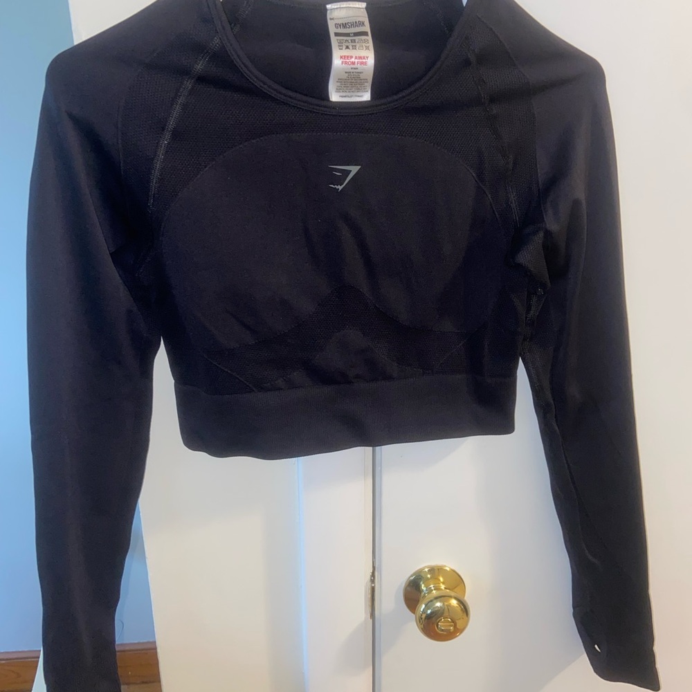 Gymshark Women's Black Cropped Compression Long Sleeve